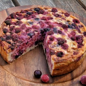 Kuchen de Frambuesa y Arandano sin gluten sin azucar