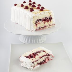 Brazo merengue frambuesa sin gluten