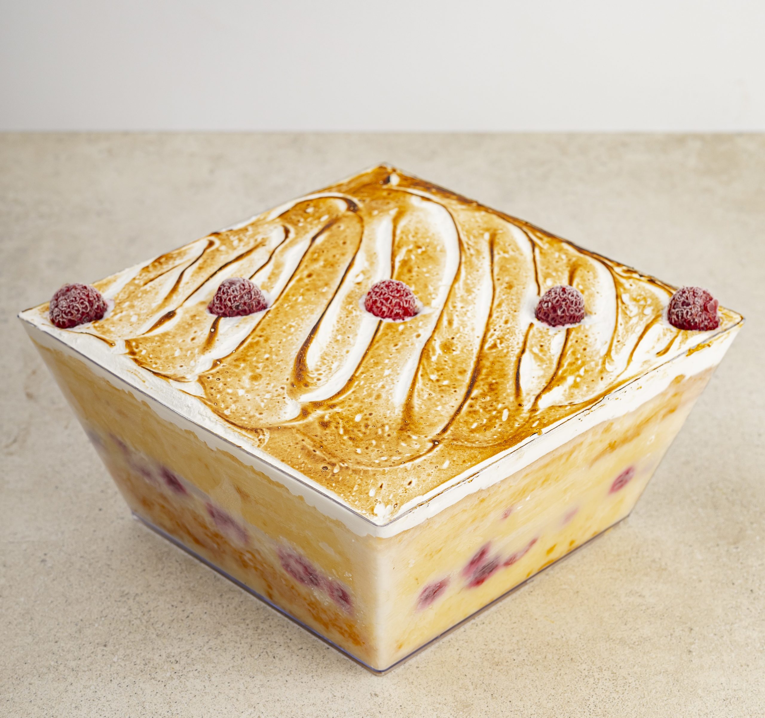 postre tres leches frambuesa