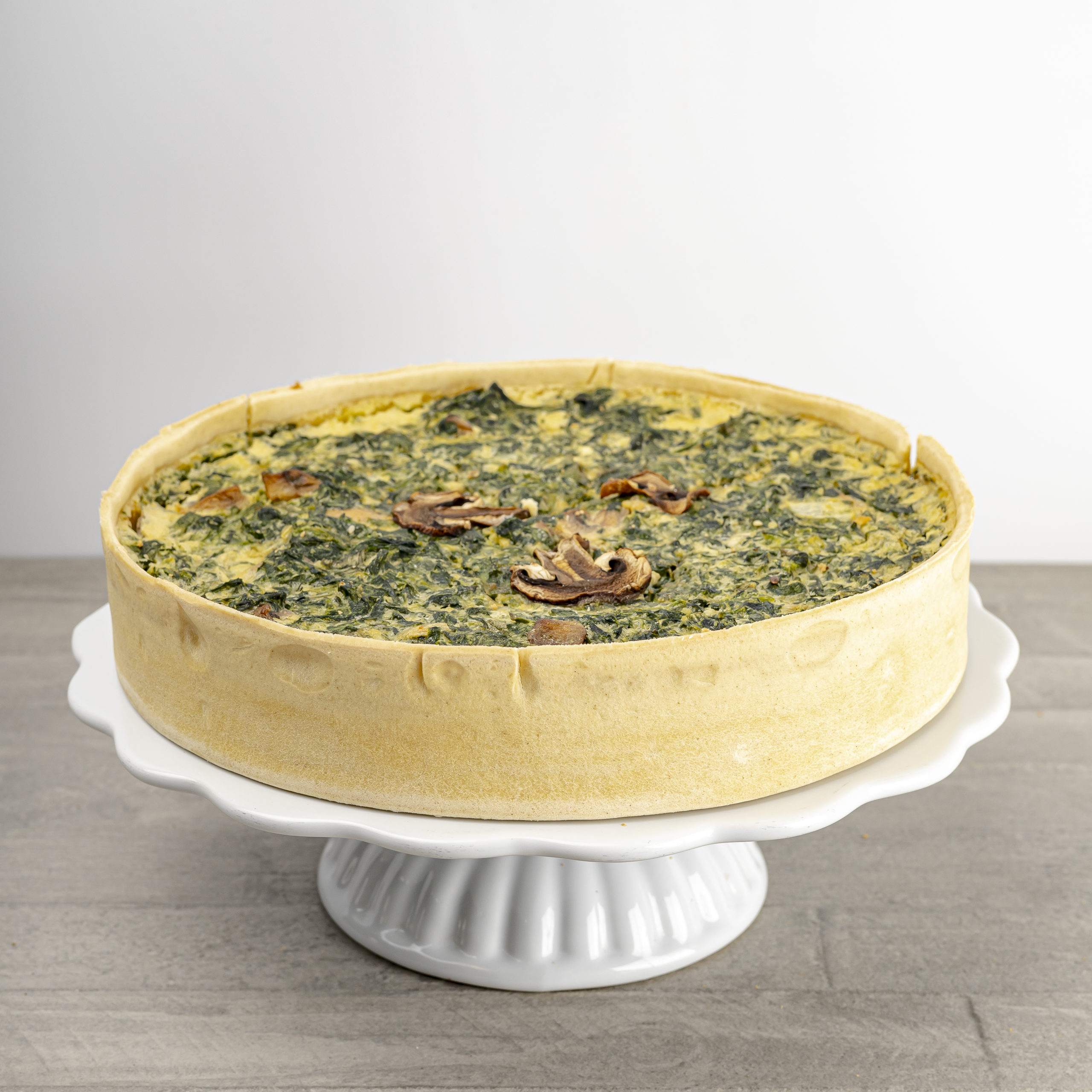 Quiche de espinaca ricota y champinon