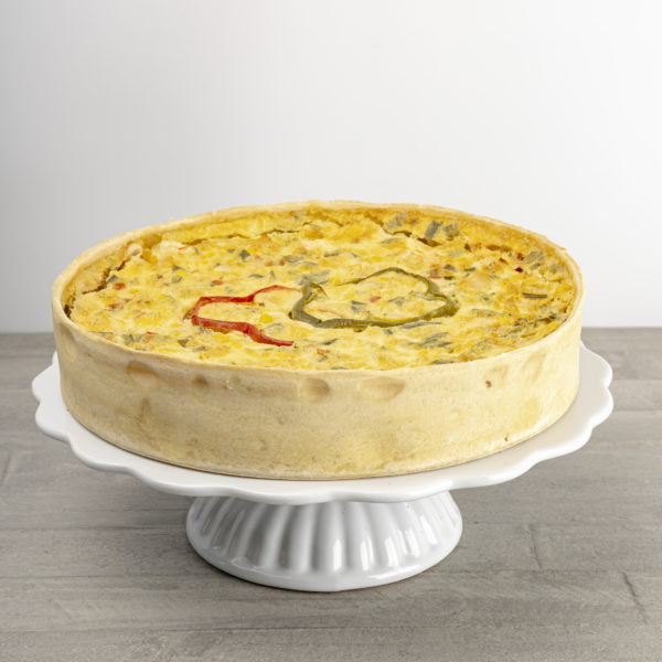Quiche de pollo choclo y pimenton