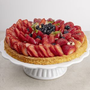 Tartaleta de pistacho y fruta